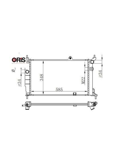 Radyatör Astra F 1.4-1.6-1.8-2.0 Ac Mek 590x377x34 Orıs 1300116/ 1300147/ 1300116/ 1300147
