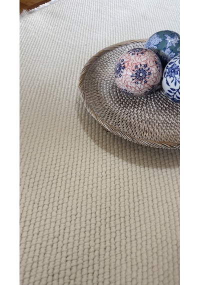 Elvey Home Krem İskandinav Yumuşak Bukle Minimalist Tozumazözel Kesim Halı Elvbklmakhal Krem