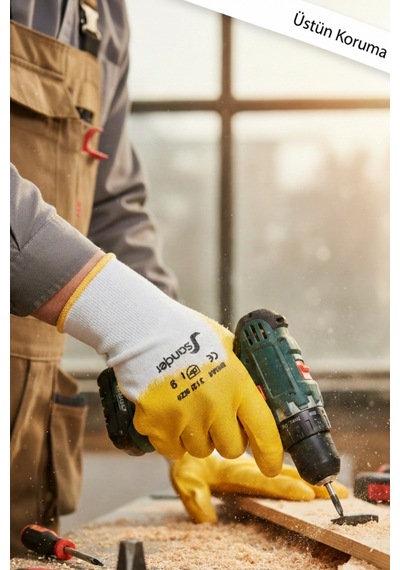 Sarı Sander Nitril Eldiven No: 10