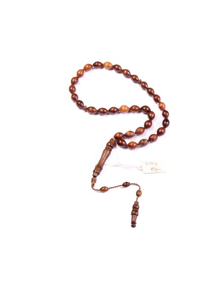Burhan Sağlam Sığırcık Kesim 12x8 Mm Kızıl Ağaç Sistem Püsküllü Tesbih Bs24310