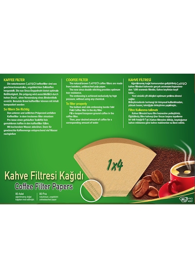 Caffeo 1 x 4 Kahve Filtre Kağıdı 80 Adet