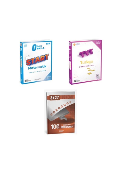 2027 2027 Tyt Üçdörtbeş Sıfırdan Başla Start Matematik + Türkçe Soru + Anla Kazan Paragraf Deneme 3'lü Set