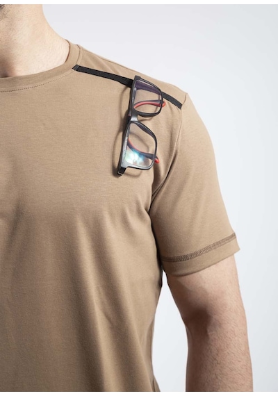 Outdoor T-shirt Günlük Pamuklu Basic Erkek Basetı03 Bej