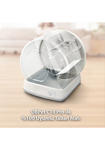 Ubpet C10 Pro Akıllı Kedi Tuvaleti Uyumlu Silikon Taban Matı Su Geçirmez Koku Yapmaz Kolay Kurulum Gri