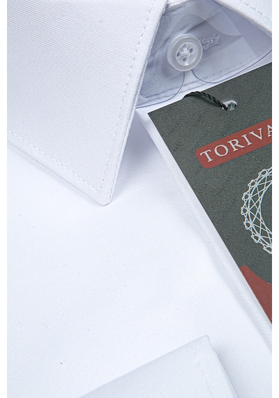 Torivalli Collection Dar Kesim Slimfit Saten Kolay Ütülenebilen Mevsimlik Cepsiz Uzun Kollu Kol Düğmesi Takılabilen Erkek Gömlek Beyaz