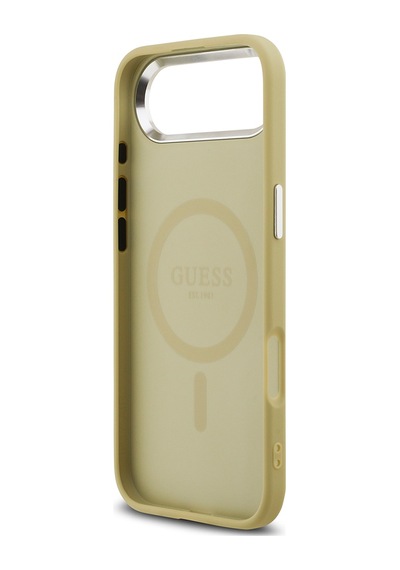 Apple Uyumlu iPhone 17 Air Kılıf Guess Lisanslı M-safeli Metal Kamera Çerçeveli Üçgen Logolu Glitter Gold Gold