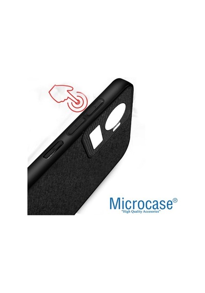 Microcase Oneplus 10R Fabrik Kumas Ve Deri Desen Kilif -Siyah 547127041