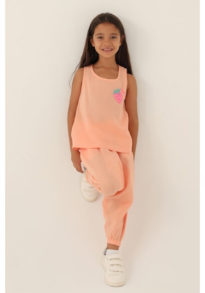 Rolypoly Zero Arm Somon Kız Çocuk Pijama Takımı 5274-42965 Somon