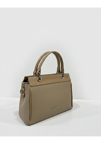 Just Polo Kadın Şık Ve Lüx El & Omuz Çantası Ebat 18 X 26 Cm Shopper Bej