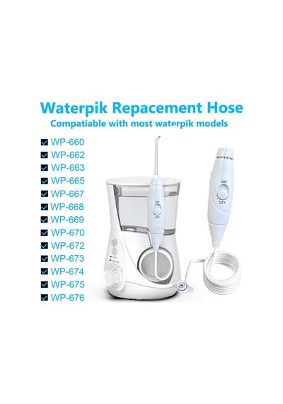 Ağız Hijyeni Aksesuarları Yedek Hortum Ve Kulp Parçaları, Waterpik' Oral Irrigator Wp-100 Wp-300 Wp-660 Wp-900 İle Uyumlu, 1 Saplı Hortum Paketi