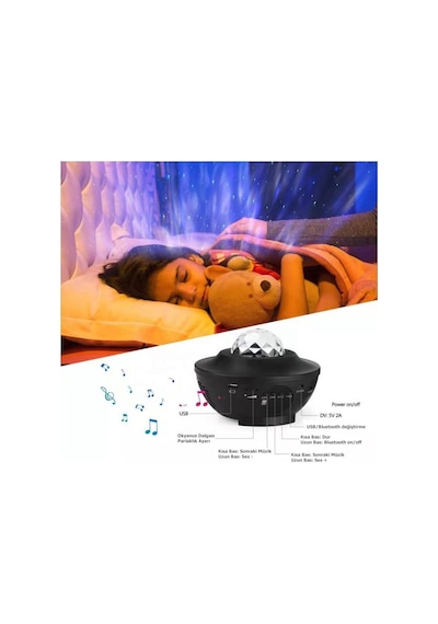 Zenon Smart Starry Light-Blth+Müzik+7 Farklı Ambians Projektör