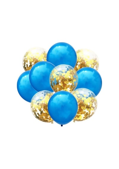 Mavi Gold Konfetili Balon Diğer