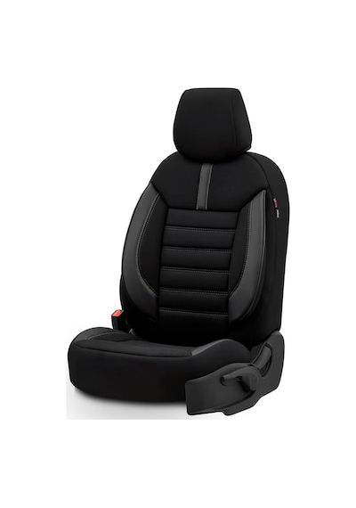 Limited Design Ortopedik Ekstra Destekli Oto Koltuk Kılıfı Tam Set Siyah-gri