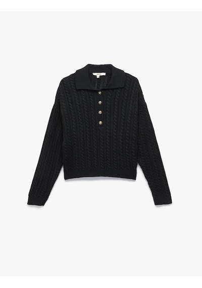 Koton Regular Fit Uzun Kollu Düğmeli Saç Örgü Polo Yaka Kazak Lacivert 6wak90072ht Lacivert Koton Regular Fit Uzun Kollu Düğmeli Saç Örgü Polo Yaka Kazak Lacivert 6wak90072ht Lacivert