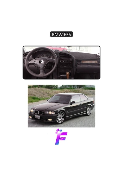 Bmw E36 Airbagsiz 1990-1998 Torpido Örtüsü Güneşten Korur Kolay Montaj Tam Uyum D6 Siyah