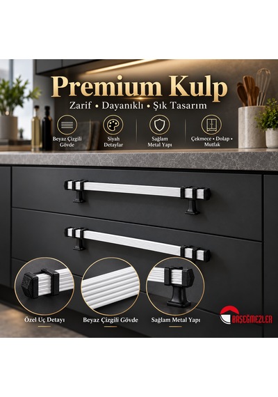 Haskan Kemer Kulp Siyah/beyaz 160 Mm Siyah - Beyaz