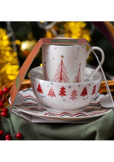 Santa 3 Parça Kase-kupa Seti-4597 Çok Renkli