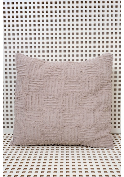 Peraluna Foam Pıllow Şifon Şerit Triko Yastık Kılıfı 45x45 Cm Bej - Bej