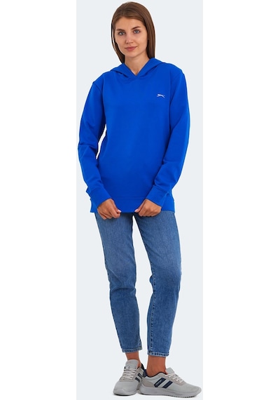 Slazenger KATHY IN Kadın Kapüşonlu Saks Mavi Sweatshirt