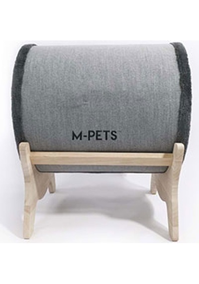 M-pets Tunnel Elevated Ahşap Ayaklı Kedi Yatağı Gri 47x47x26 Cm 244-54030.01