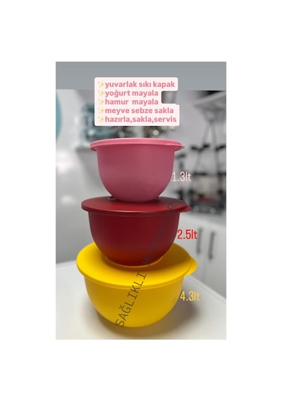 Miksim Kap 3.2l - 2l Ve 1.3l Üçlü Set Çok Renkli