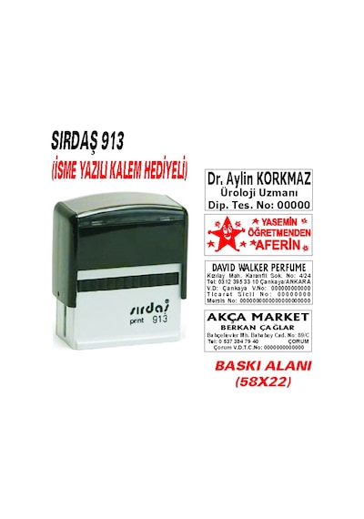 Sırdaş 913 - Firma - Ofis - Şirket - Doktor - Avukat Kaşesi N11.22954