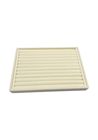 Yerli Üretim Büyük Boy Süet Kumaş Krem Renk 34 Cm / 24 Cm Sosisli Yüzük Sergileme Standı Çok Renkli