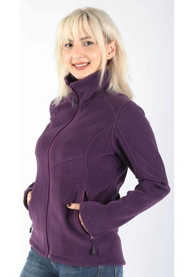 Kadın Balıkçı Fermuarlı Sweatshirt Mor