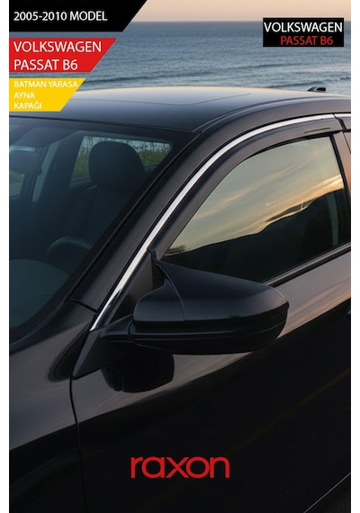 Volkswagen Passat B6 - 2005-2010 Batman & Yarasa Ayna Kapağı Parlak Piano Black Sport