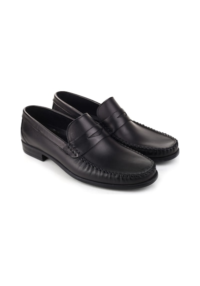 Castle Black 31102-1 Hakiki Deri Erkek Babet Ayakkabı Siyah