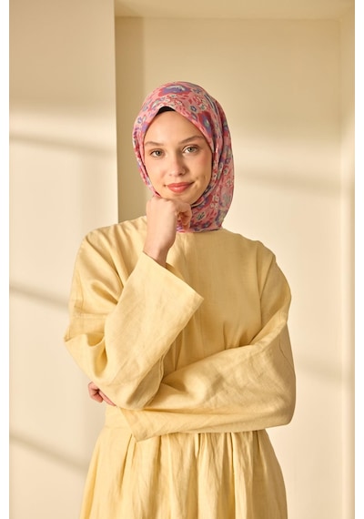 Silk Home Soft Eşarp 73090-21 Pembe, Eflatun, Somon Pembe, Pastel Yeşil