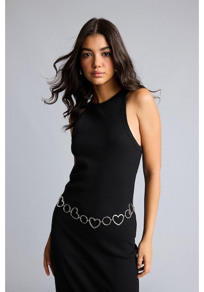 Defacto Bodycon Vücudu Saran Halter Yaka Ribana Kolsuz Siyah Maxi Elbise H7119ax26smbk81 Siyah-bk81
