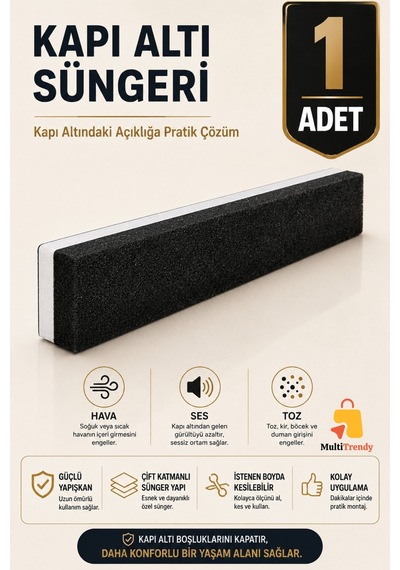 1 Adet Kapı Altı Rüzgar Önleyici 90 Cm Yapışkanlı Isı Yalıtım Süngeri Soğuk Toz Ses Kesici Eşik Süngeri