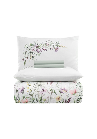 Garden Tek Kişilik %100 Pamuk Ranforce Nevresim Takımı Beyaz 57 Tel 3 Parça