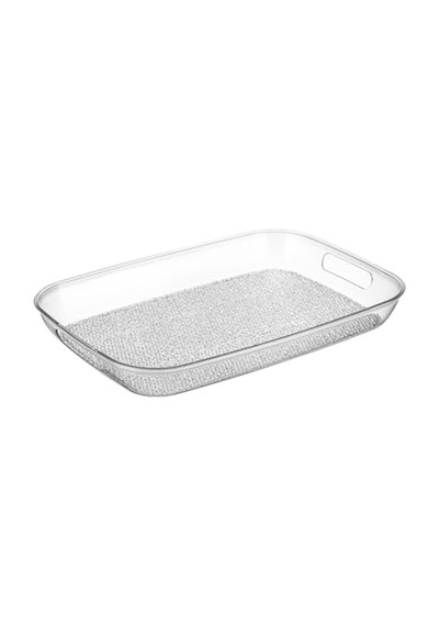 Diamond Akrilik Kırılmaz Şeffaf Servis Tepsisi Dikdörtgen 44x30x5cm - Akrilik Kırılmaz Tepsi 844 Diğer