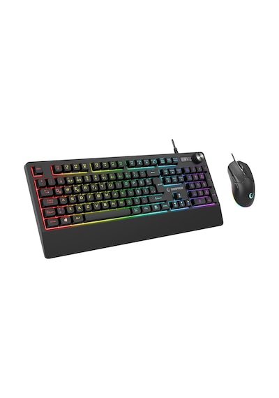 Rampage Km-9858 Jazzy V2 Siyah Usb Rgb Aydınlatmalı Q 12800 Dpı Mouse Gaming Oyuncu Klavye Mouse Set Optik
