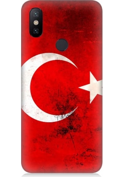 Xiaomi Redmi Note 6 Pro Uyumlu Türk Bayrağı Desenli Silikon Kılıf