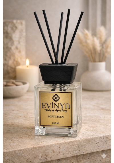 Soft Linen Bambu Çubuklu Oda Kokusu 200 Ml Ferah & Temiz Reed Diffuser Beyaz Yasemin