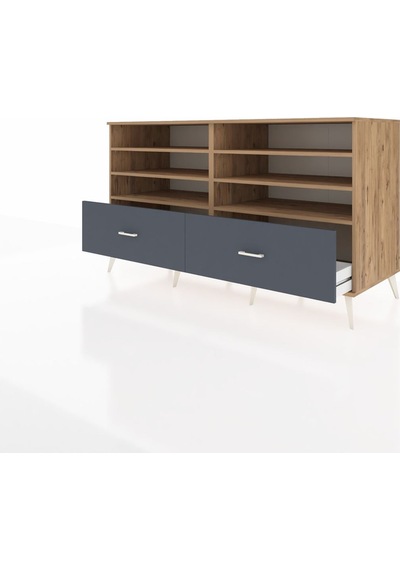 Kronos Konsol 6 Raflı 2 Çekmeceli 176x59x99 Çam-çam/antrasit Çam-çam/antrasit Kronos Konsol 6 Raflı 2 Çekmeceli 176x59x99 Çam-çam/antrasit Çam-çam/antrasit