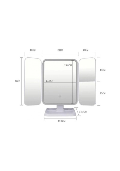 Buffer 2 Kapaklı 3 Farklı Dokunmatik Led Ayarlı Usb Şarjlı Makyaj Aynası