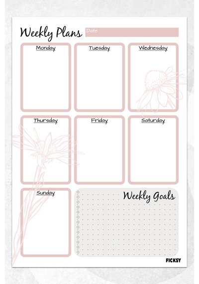 Haftalık Planlayıcı - A4 Ebat Yapılacaklar - 30 Yaprak - Weekly Planner - 0609 Çok Renkli
