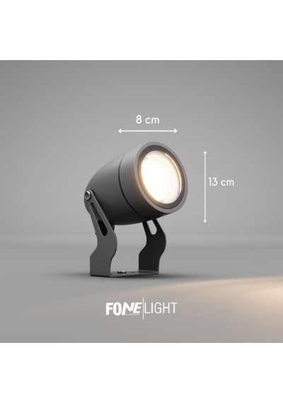 FoneLight Egitera 33 cm LED Kazıklı Çim Armatürü Spot Antrasit Alüminyum IP65 Bahçe Peyzaj Aydınlatması 7W