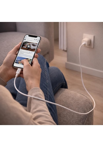 Usb-c Den Lightning Şarj Kablosu 1 Metre 27w Hızlı Şarj, 3.0a Güç Çıkışı Örgülü Dayanıklı T Standart