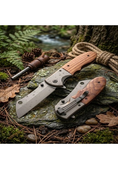 Knivox Browning Ya-da104 Ahşap Kabze Survival Tanto Kamp Çakısı Çok Renkli