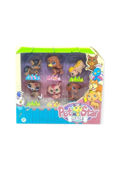 Pet Star Little 6'lı Sevimli Hayvanlar Figür Seti -3 Minişler