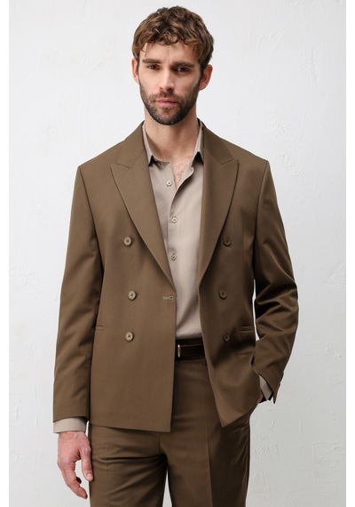 Antioch Kruvaze Relaxed Fit Erkek Blazer Ceket Haki