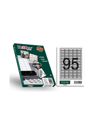 Herboy Hb-1095 30 X 12 Mm A4 Baskılı Laser Etiket 100 Adet