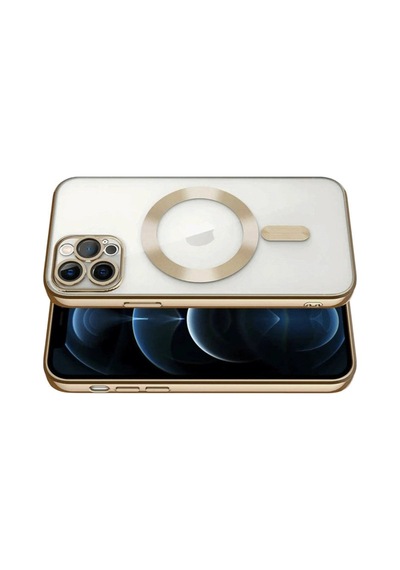Apple iPhone Uyumlu-  13 Pro Kılıf Kross Magneticsafe Kapak - Gold Çok Renkli