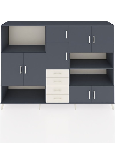 Hyperion Dolap 9 Raflı 4 Çekmeceli 8 Kapaklı 220x44x163 Antrasit- Antrasit-antrasit/aytaşı Hyperion Dolap 9 Raflı 4 Çekmeceli 8 Kapaklı 220x44x163 Antrasit- Antrasit-antrasit/aytaşı
