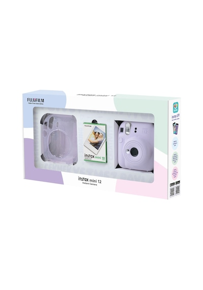Fujifilm Instax Mini 12 Fotoğraf Makinesi + 10'lu Film + Pleksi Kılıf Lila